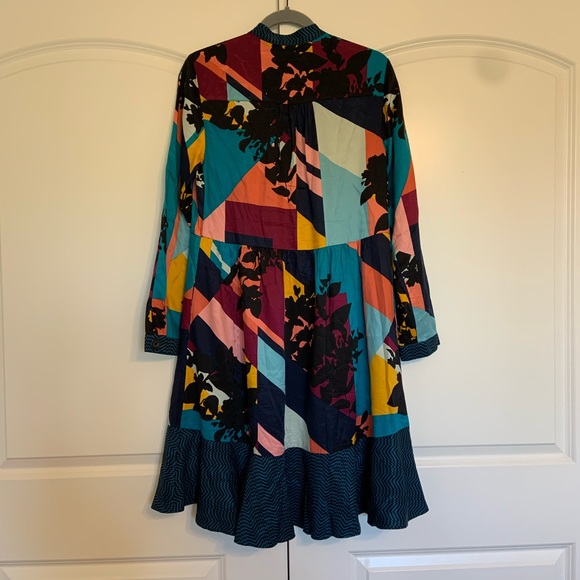 NWT Maeve by Anthropologie Gillian Abstract Colorblock Shirt Dress Size S - Picture 4 of 4